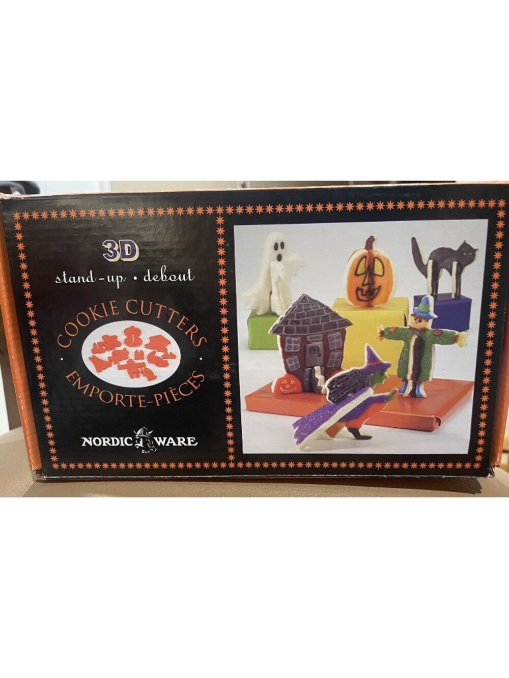 Nordic Ware HALLOWEEN 3D Stand Up COOKIE CUTTERS Haunted House Cat Pumpkin